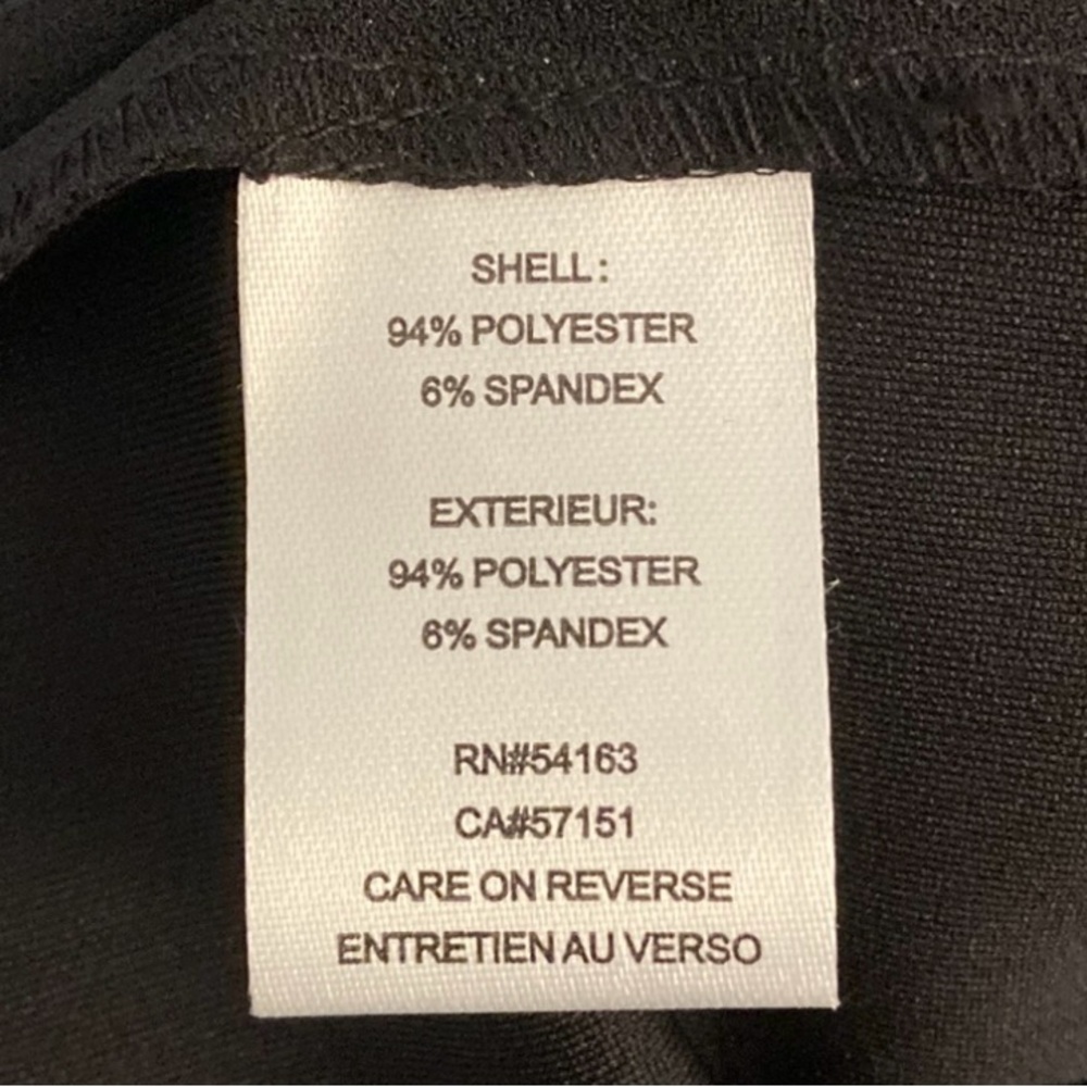 CLASSIC Calvin Klein black dress with white accents, flare sleeves, gold zipper - Picture 6 of 6